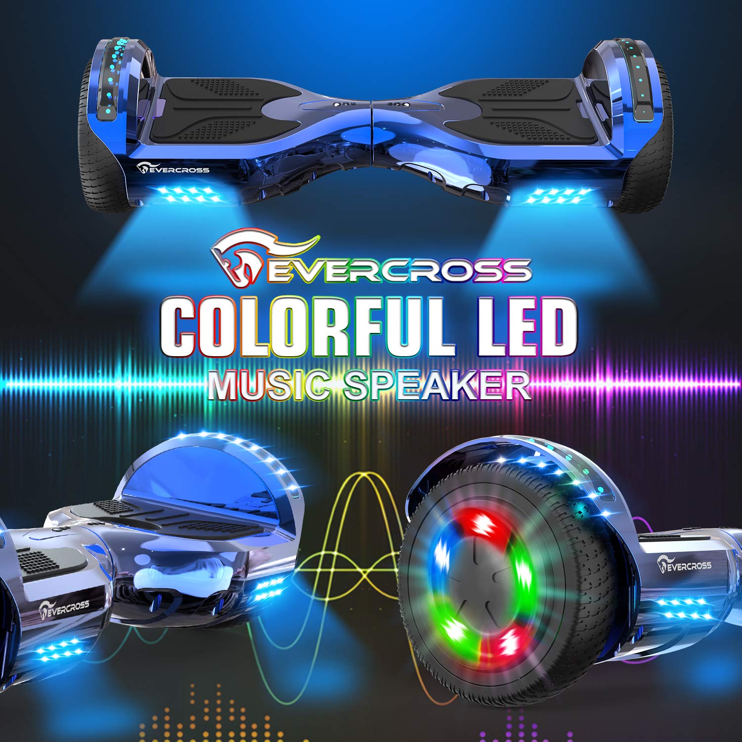 evercross-xp9-hoverboard-lectrique-bleu-6-5-pouces-bluetooth image 4