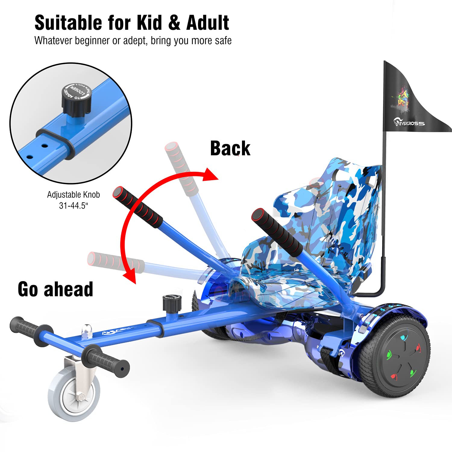 evercross-xp9-hoverboard-lectrique-bleu-6-5-pouces-bluetooth image 5