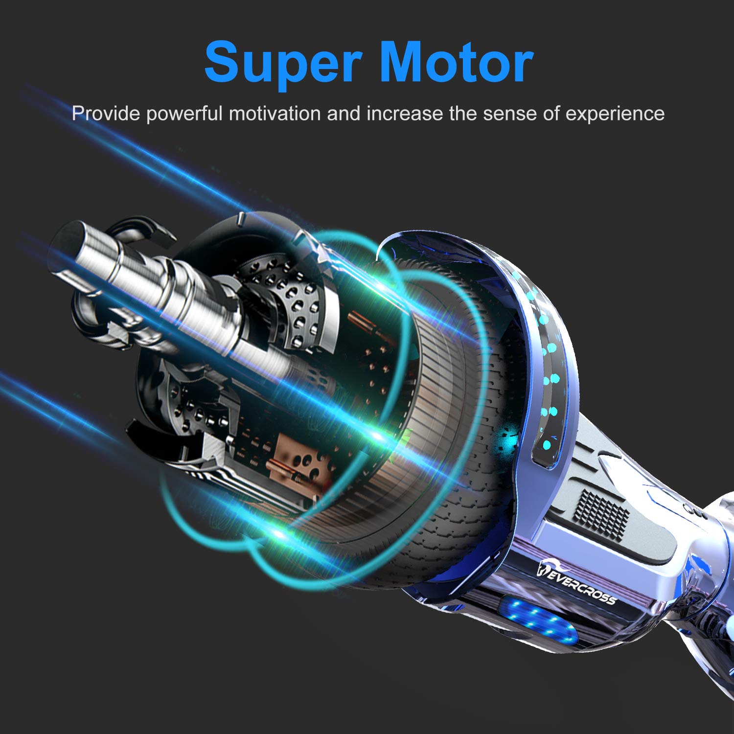 evercross-xp9-hoverboard-lectrique-bleu-6-5-pouces-bluetooth image 2