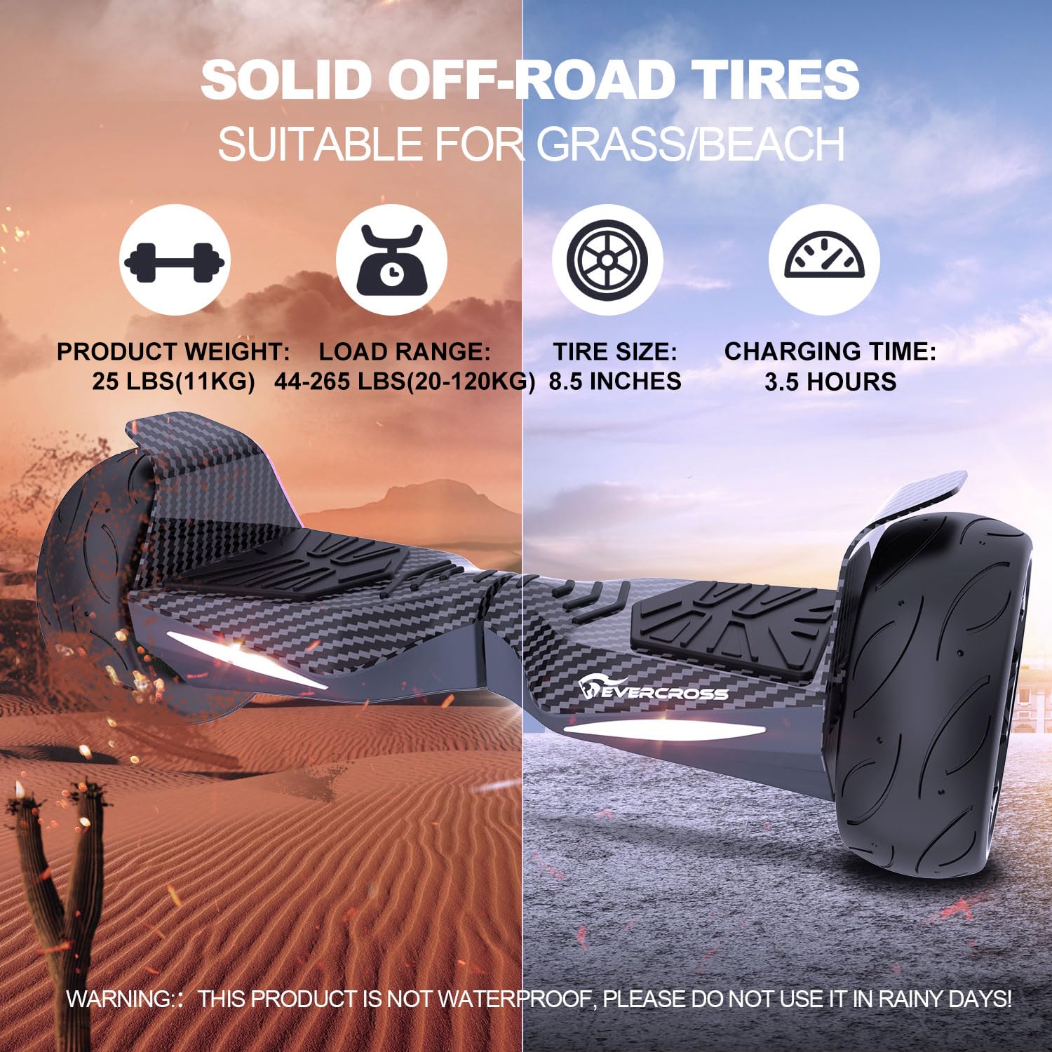 evercross-ev9-hoverboard-lectrique-8-5-bluetooth-tout-terrain image 6