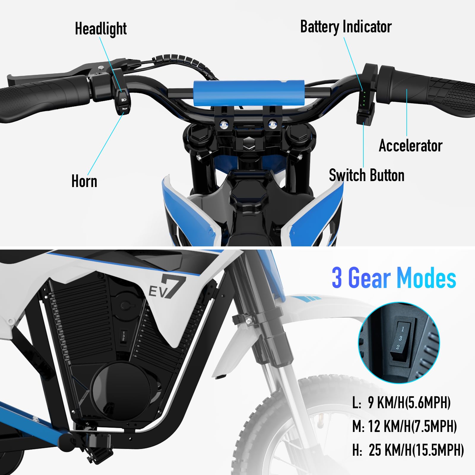 evercross-ev12m-pro-moto-lectrique-enfant-300w-bluetooth image 6