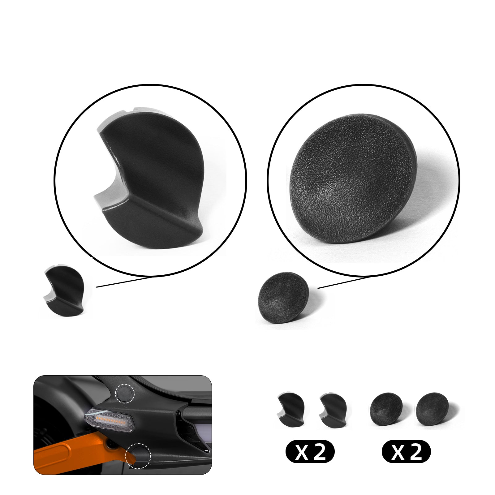 cunfon-rz1000-cache-poussi-re-arri-re-noir-lot-de-4 image 1