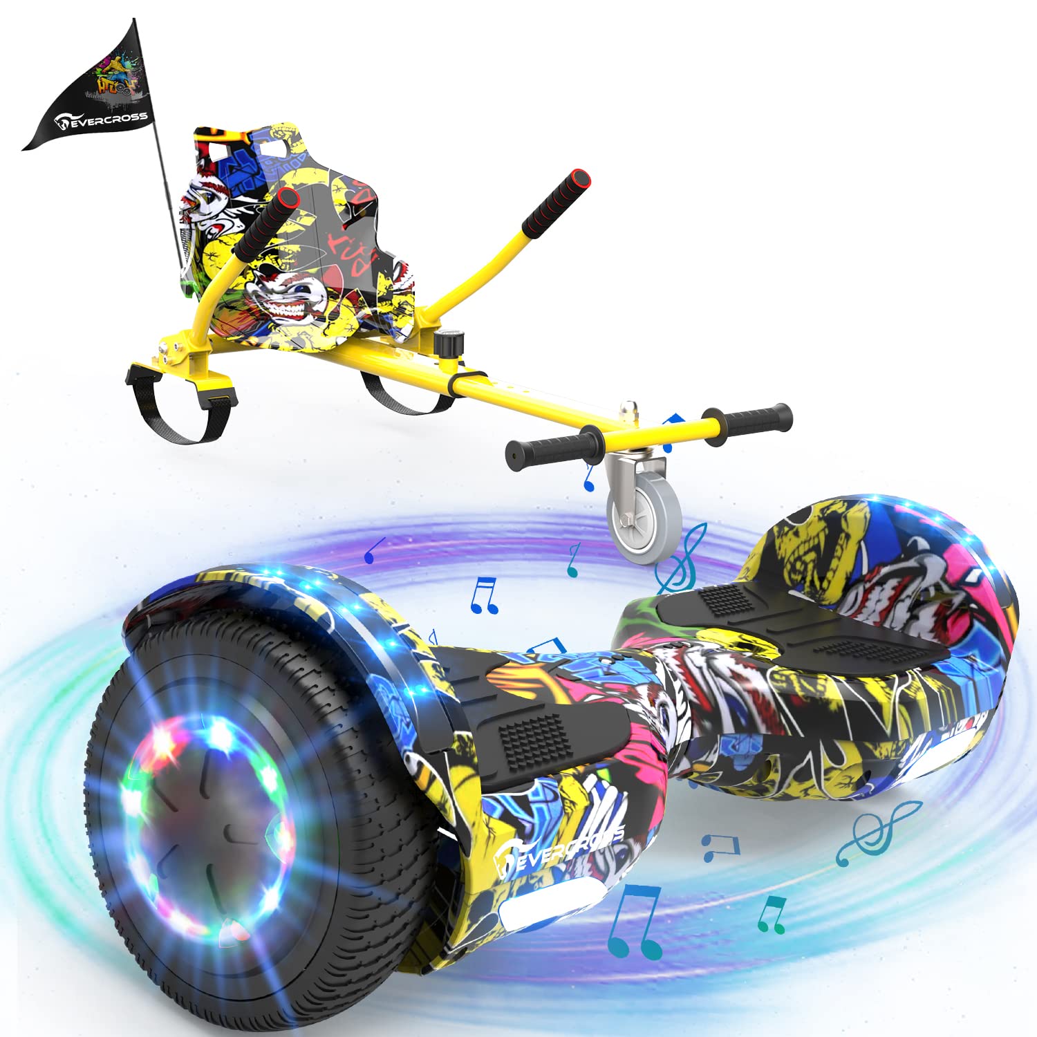 evercross-xp9-hoverboard-lectrique-bleu-6-5-pouces-bluetooth image 8