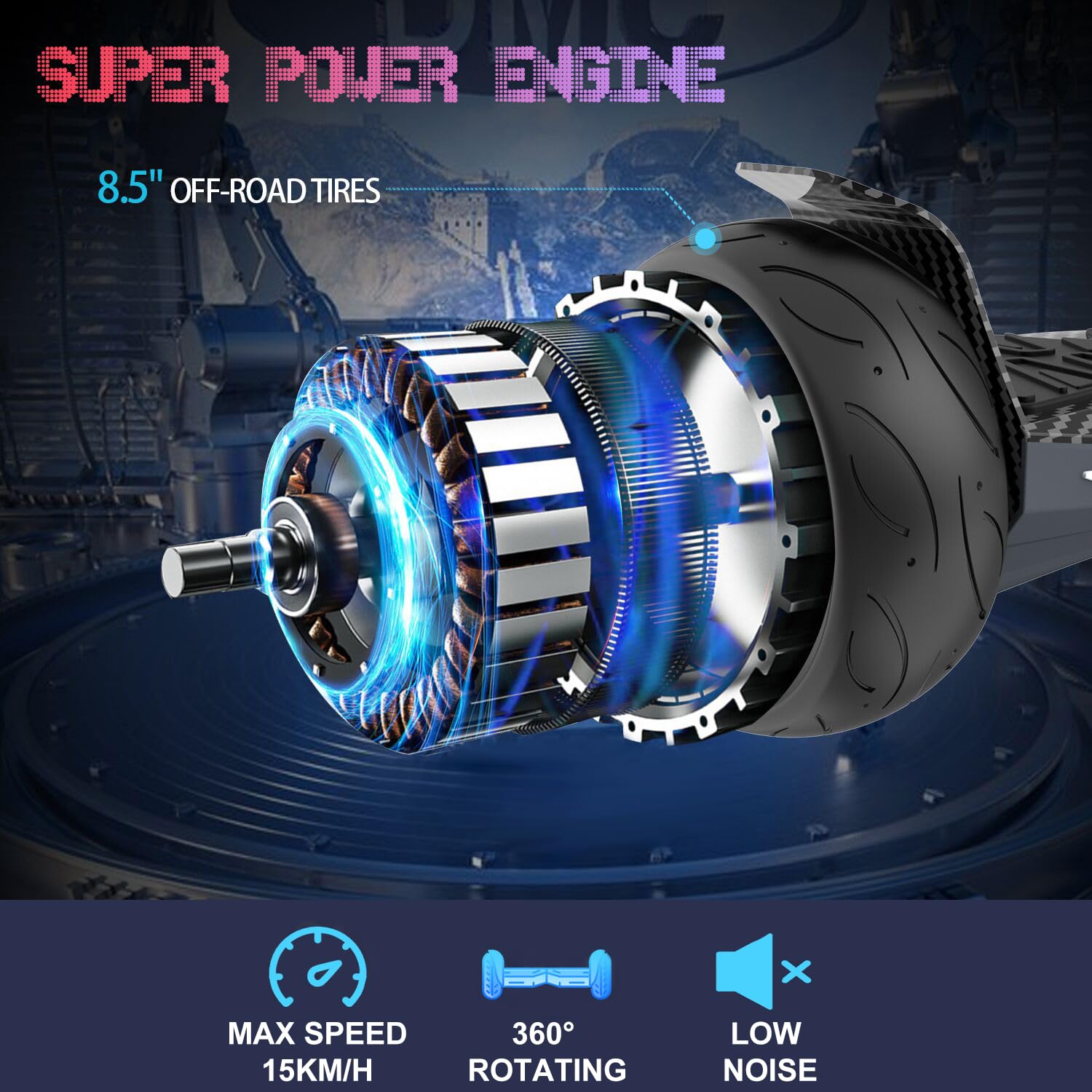 evercross-ev9-hoverboard-lectrique-8-5-bluetooth-tout-terrain image 2