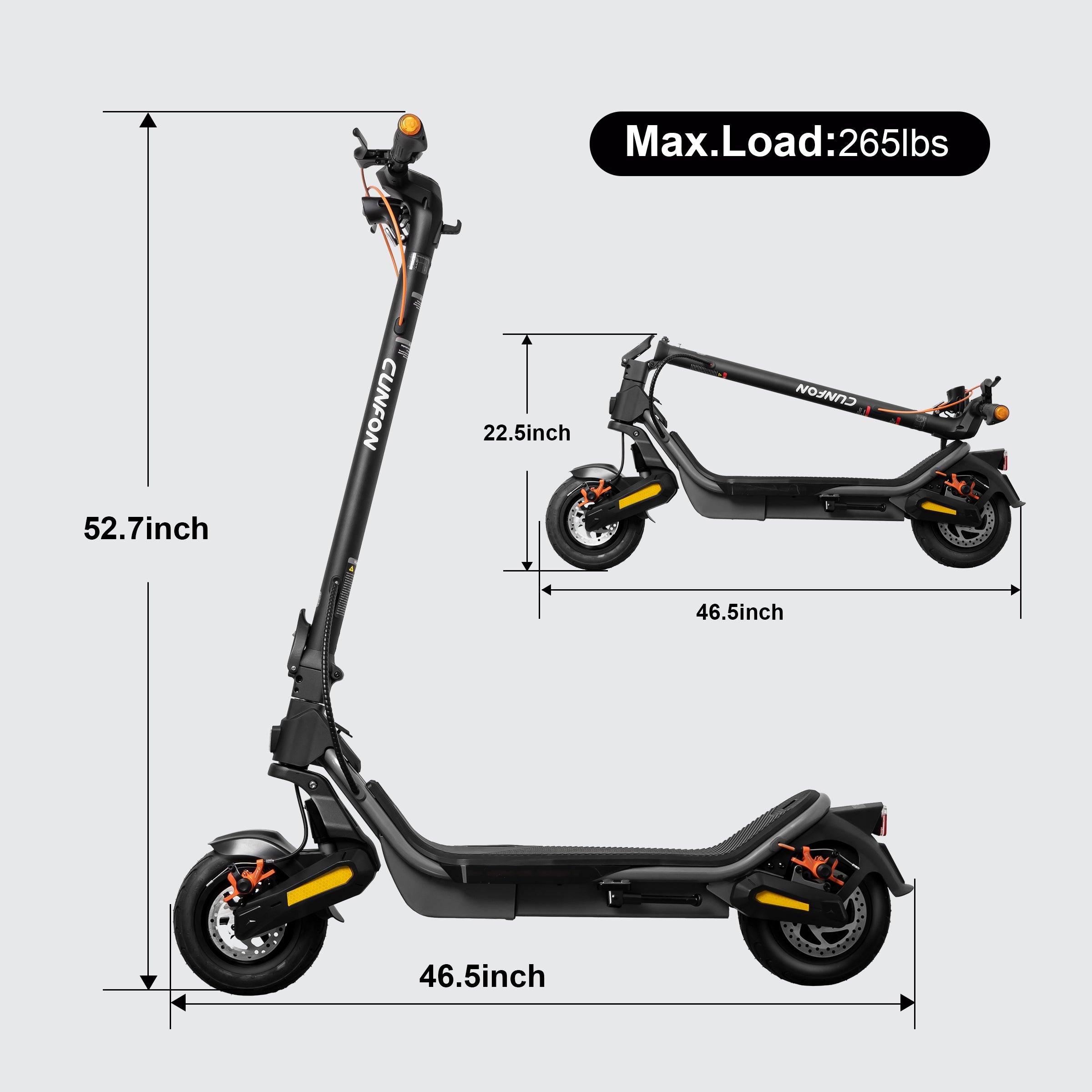 cunfon-rs500-trottinette-lectrique-suspension-avant-pneus-larges image 2