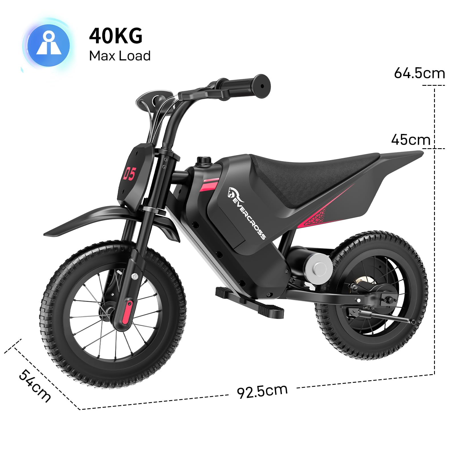 evercross-ev05m-moto-lectrique-enfant-150w-noir-12-pouces image 6