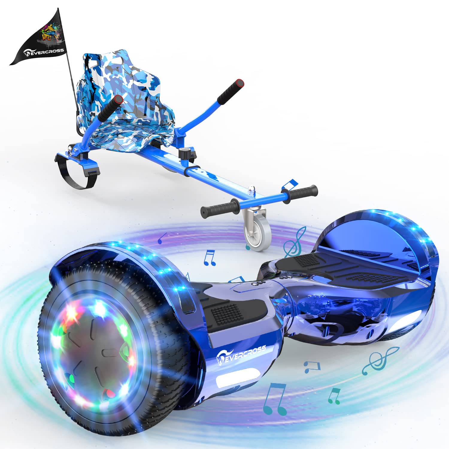 evercross-xp9-hoverboard-lectrique-bleu-6-5-pouces-bluetooth image 1