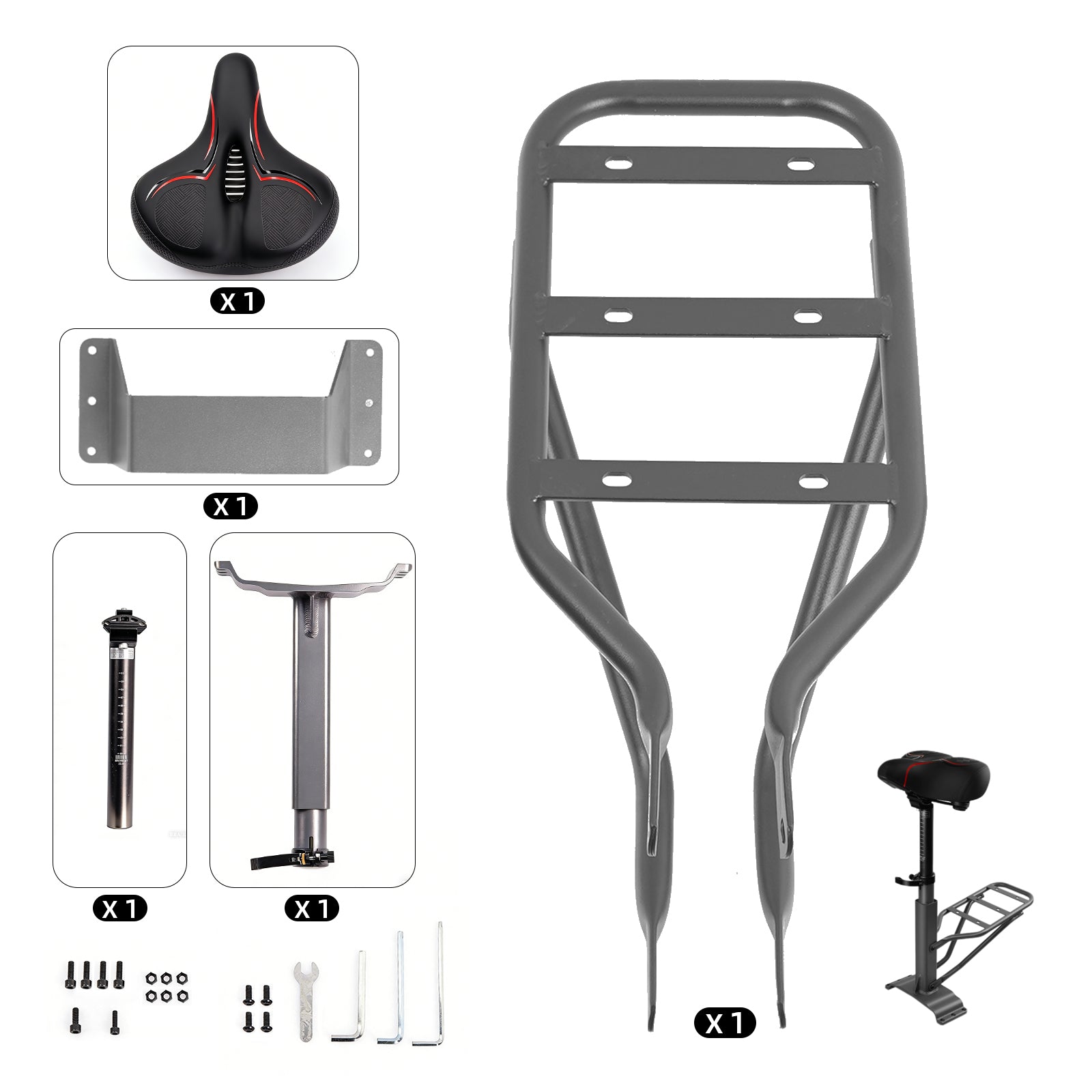 cunfon-rz800-selle-trottinette-amovible-grise-rz1000 image 2