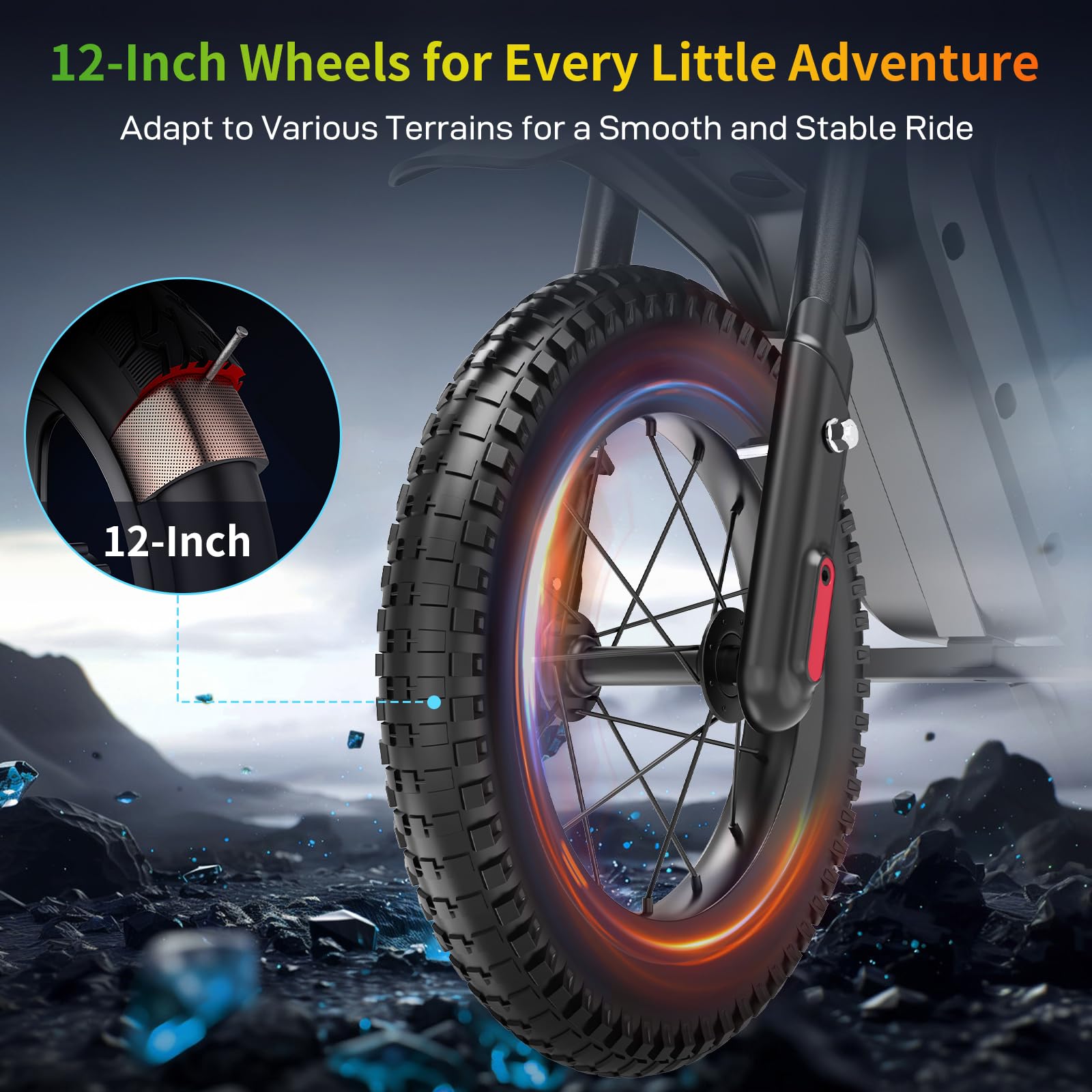 evercross-ev05m-moto-lectrique-enfant-150w-noir-12-pouces image 5