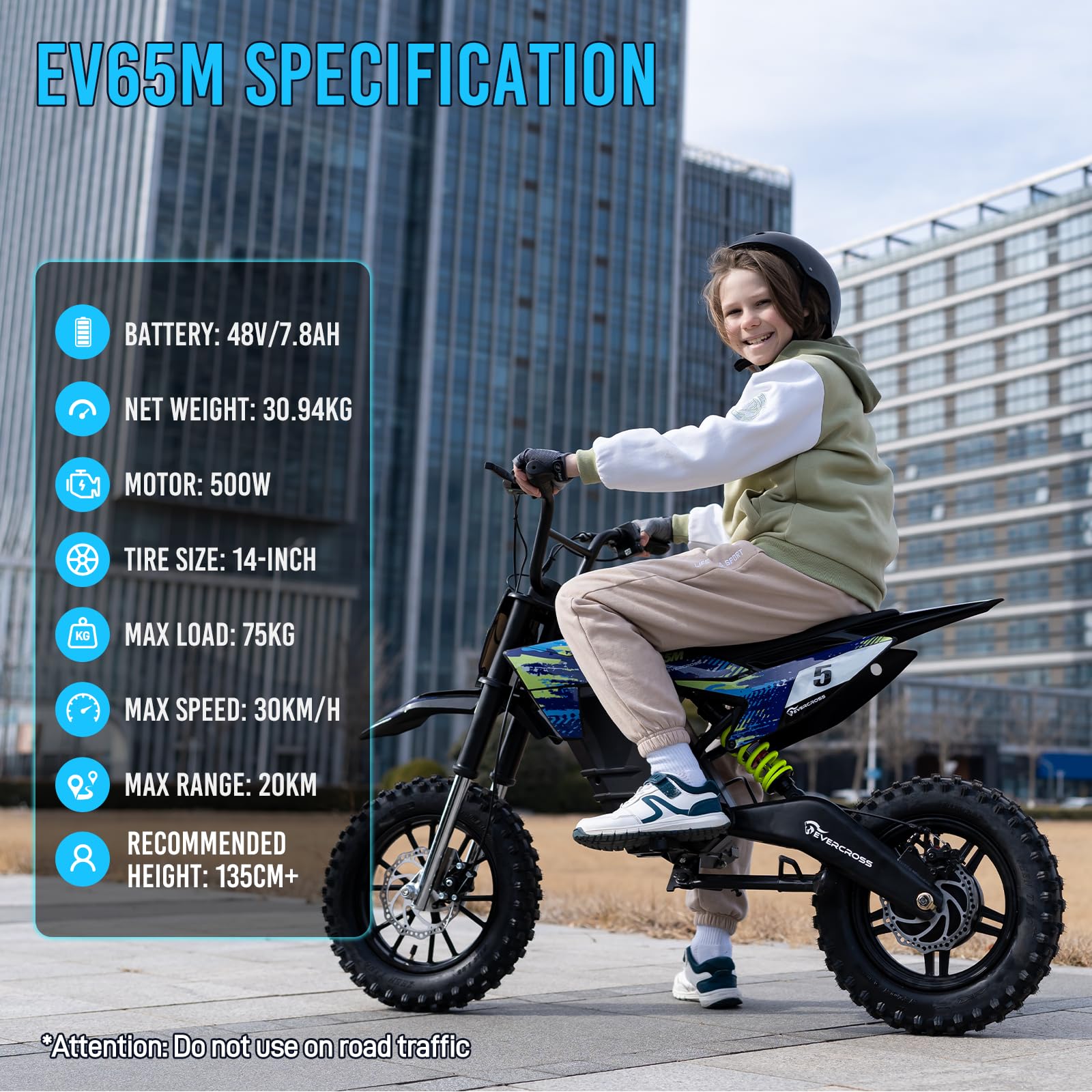 evercross-ev65m-moto-lectrique-enfant-500w-30-km-h image 2